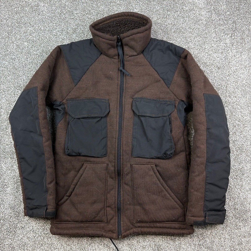 VTG Tennier Industries Reverse Pile Jacket Mens S Brown Cold Weather Fiberpile